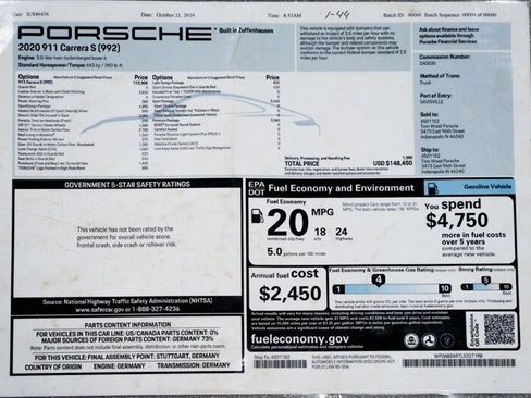 Used 2020 Porsche 911 Carrera S w/ Sport Package RWD image 27