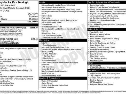Used 2021 Chrysler Pacifica Touring-L w/ Uconnect Theater Family Group AWD/4WD image 37
