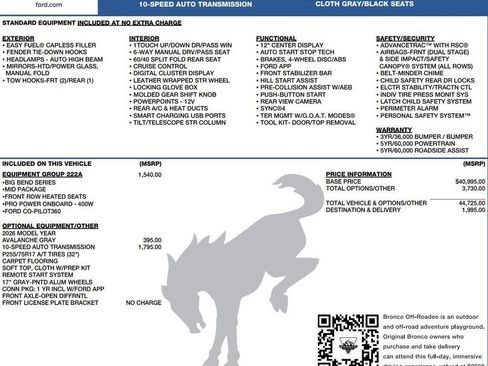 New 2026 Ford Bronco Big Bend AWD/4WD image 2