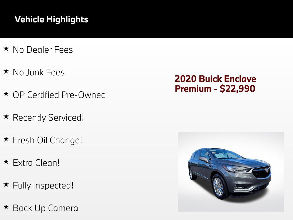 Used 2020 Buick Enclave Premium w/ Sun and Sites Package FWD image 64