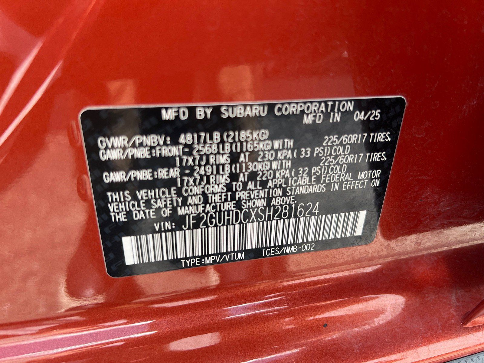 Certified 2025 Subaru Crosstrek 2.5i Premium AWD/4WD image 16