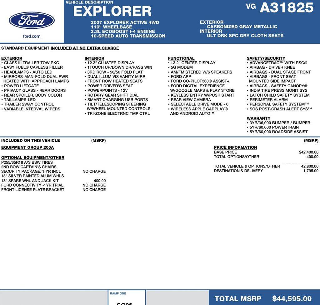 New 2027 Ford Explorer Active AWD/4WD image 2