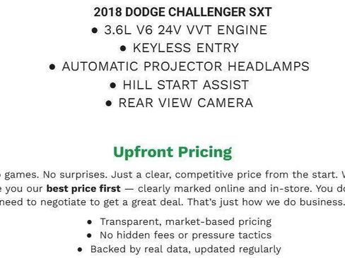 Used 2018 Dodge Challenger SXT w/ Blacktop Package RWD image 1