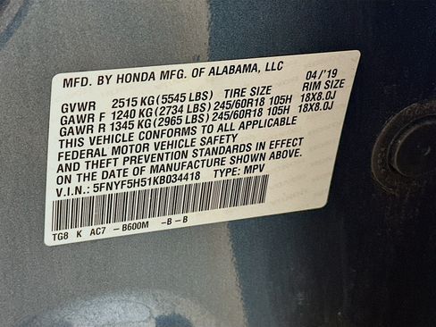 Used 2019 Honda Pilot EX-L image 12