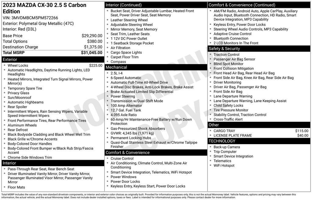 Certified 2023 MAZDA CX-30 AWD 2.5 S w/ Preferred Package image 10