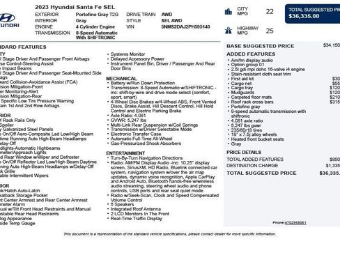 Used 2023 Hyundai Santa Fe SEL image 3