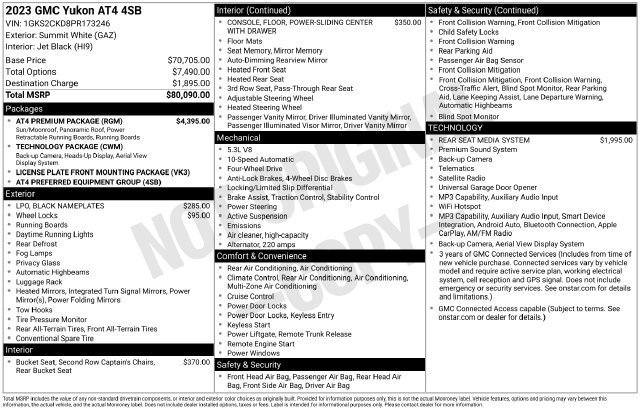 Used 2023 GMC Yukon AT4 w/ AT4 Premium Package AWD/4WD image 5