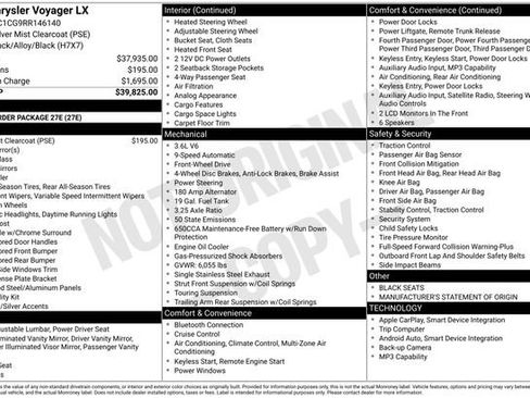 Used 2024 Chrysler Voyager LX FWD image 21