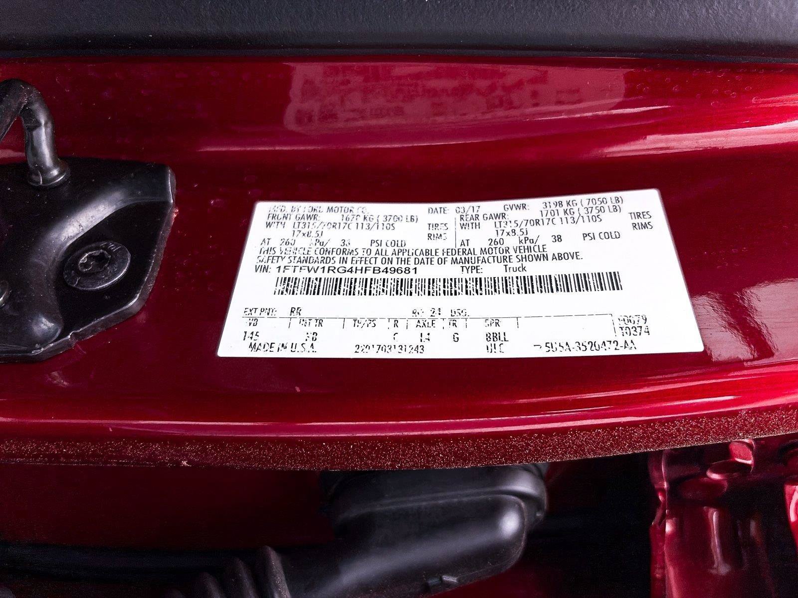 Used 2017 Ford F150 Raptor w/ Equipment Group 801A Mid AWD/4WD image 40