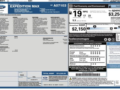 Used 2020 Ford Expedition Max Limited w/ Equipment Group 302A RWD image 2