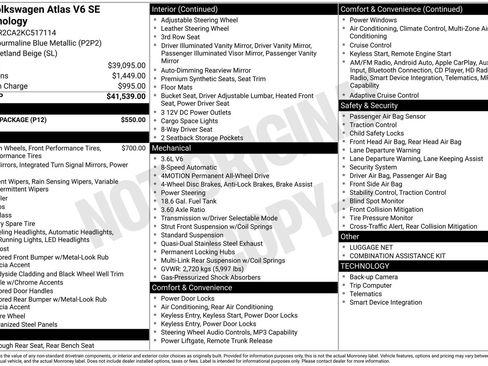 Used 2019 Volkswagen Atlas SE w/ Towing Package AWD/4WD image 16