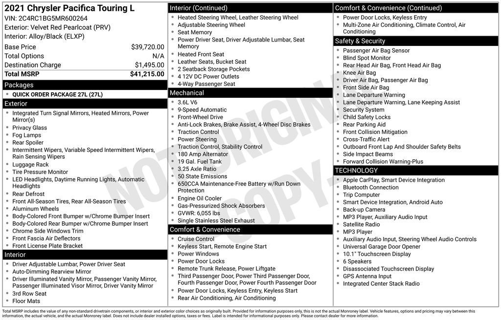 Used 2021 Chrysler Pacifica Touring-L FWD image 23