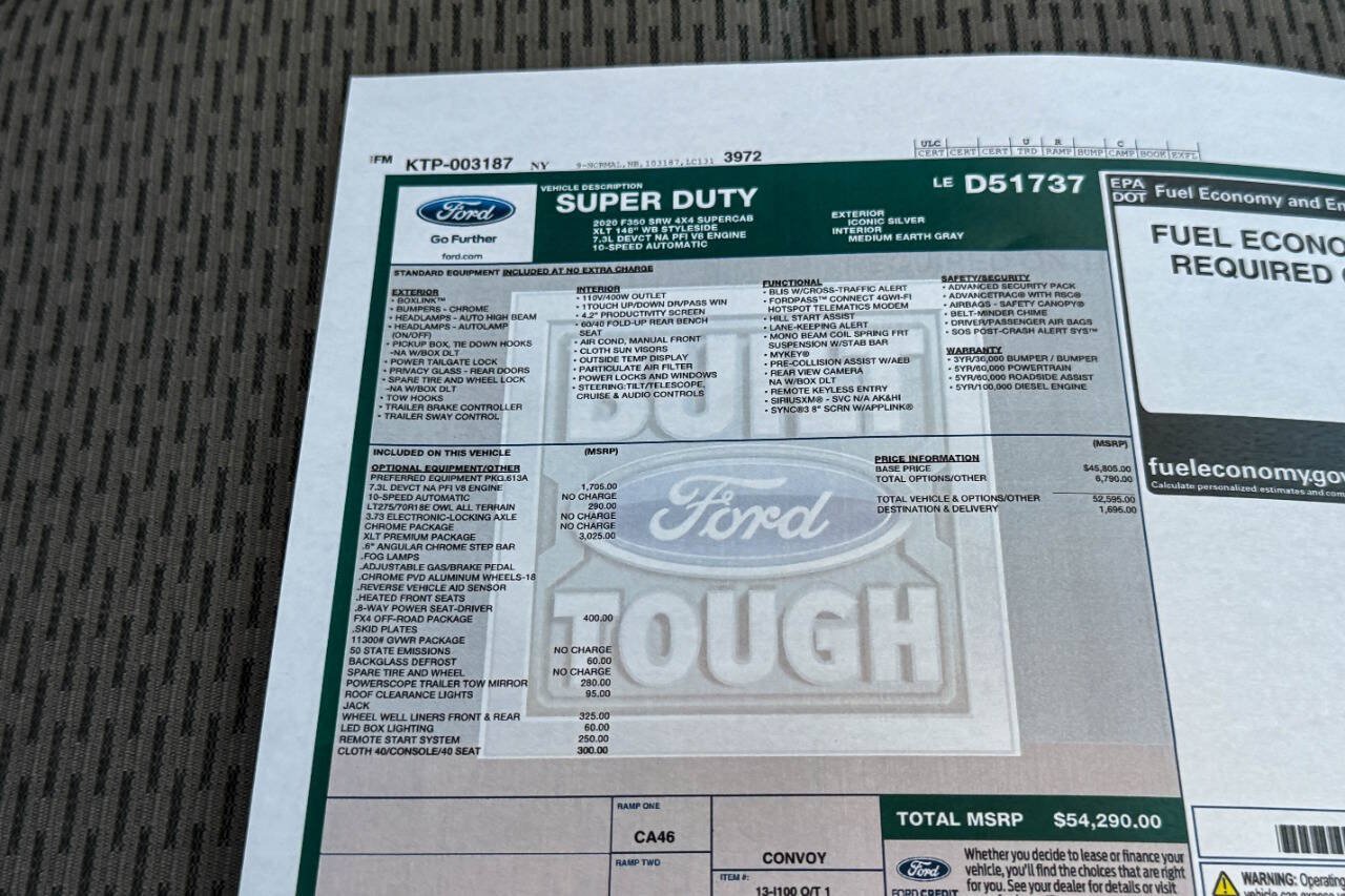 Used 2020 Ford F350 XLT w/ XLT Premium Package AWD/4WD image 33