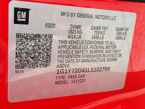 Used 2020 Chevrolet Corvette Stingray Preferred Cpe w/ 2LT Preferred Equipment Group image 19