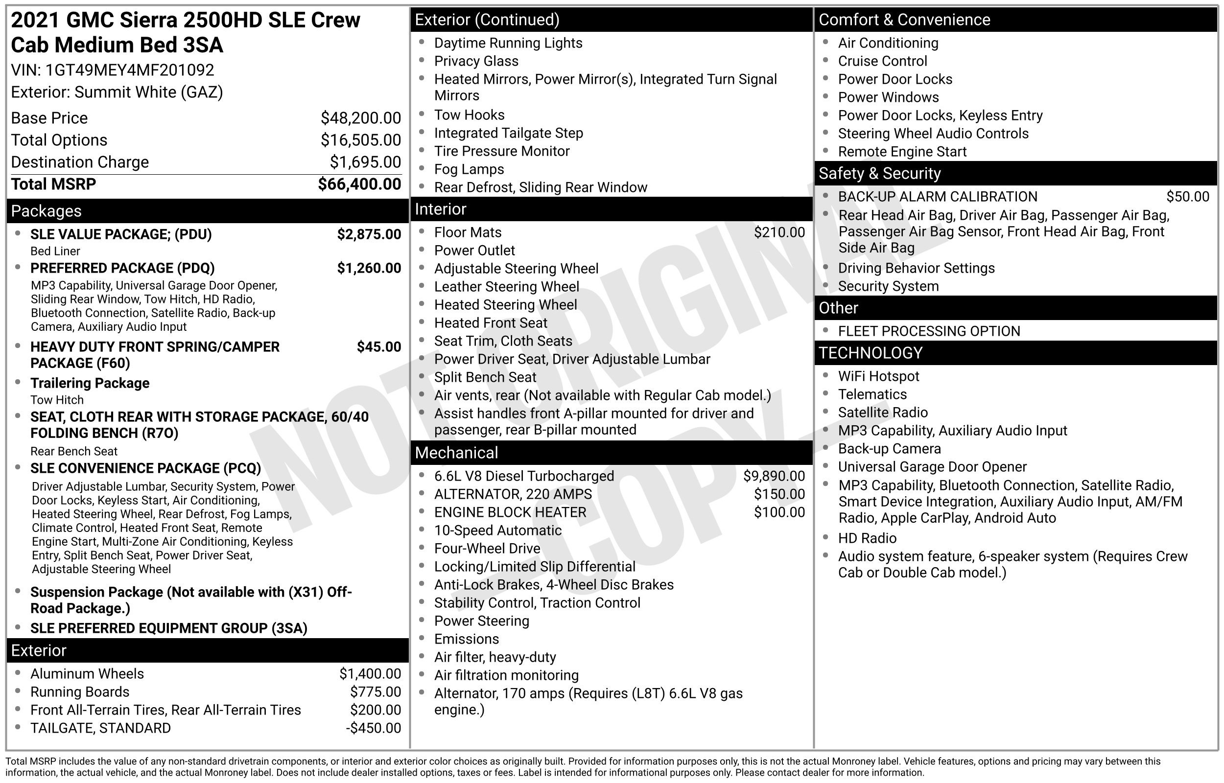 Used 2021 GMC Sierra 2500 SLE w/ SLE Value Package; AWD/4WD image 2