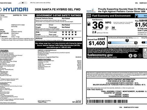 Certified 2026 Hyundai Santa Fe SEL FWD image 3