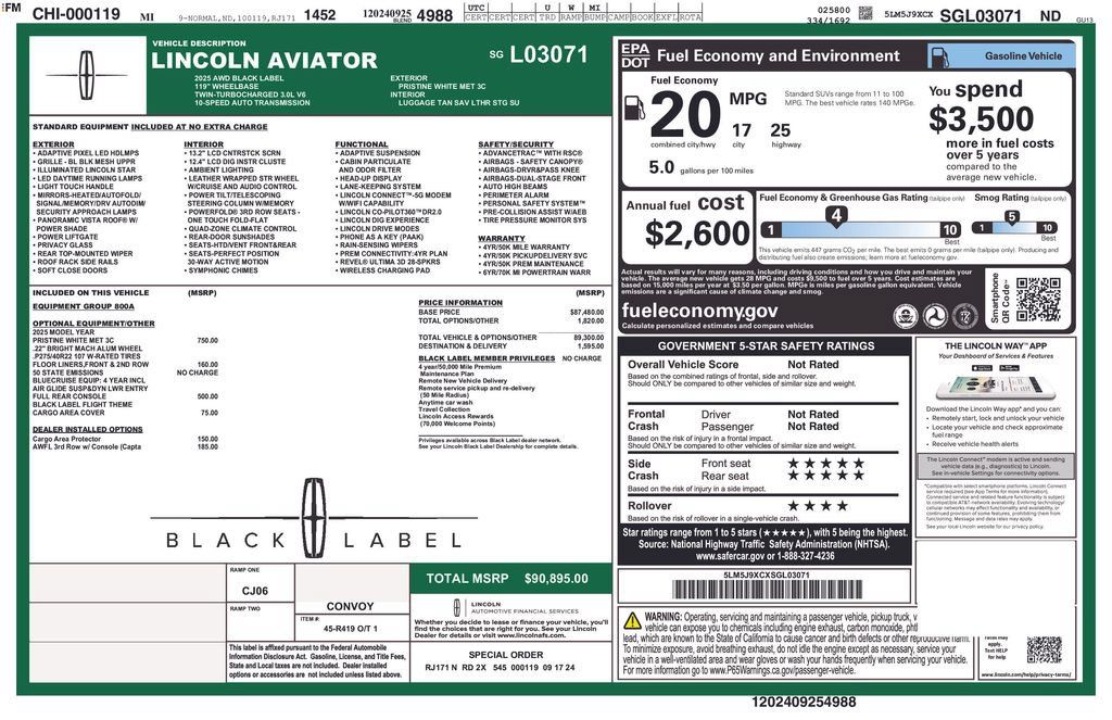 Used 2025 Lincoln Aviator Black Label AWD/4WD image 5