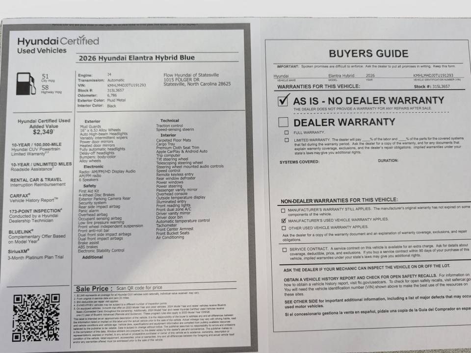 Used 2026 Hyundai Elantra Hybrid FWD image 33