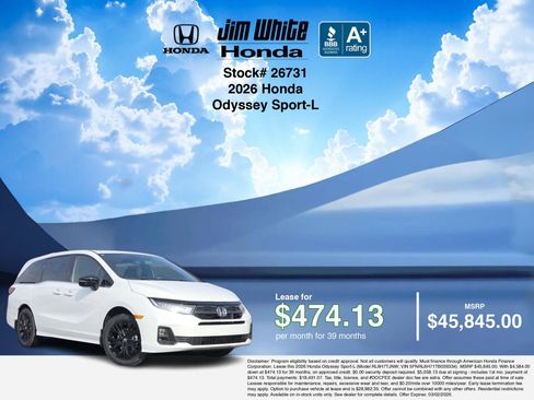 New 2026 Honda Odyssey Sport-L image 3