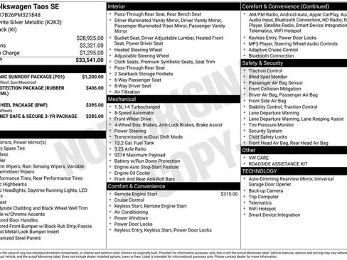 Used 2023 Volkswagen Taos SE w/ Panoramic Sunroof Package image 5