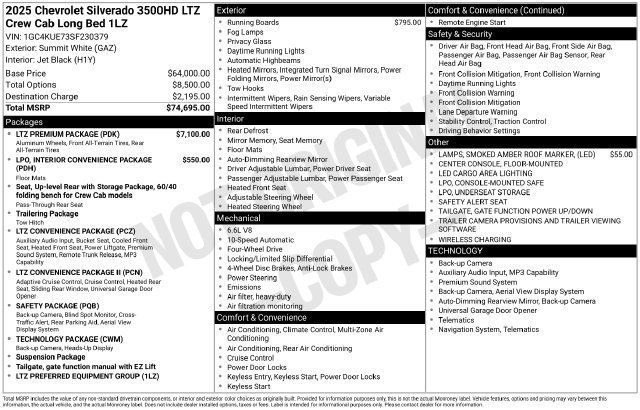 Certified 2025 Chevrolet Silverado 3500 LTZ w/ LTZ Premium Package AWD/4WD image 35