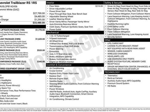 Used 2023 Chevrolet TrailBlazer RS w/ Sun and Liftgate Package AWD/4WD image 2