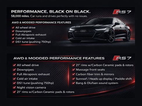 Used 2017 Audi RS 7 Performance w/ Driver Assistance Package AWD/4WD image 2