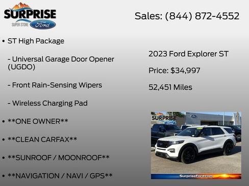 Used 2023 Ford Explorer ST w/ Equipment Group 401A AWD/4WD image 26