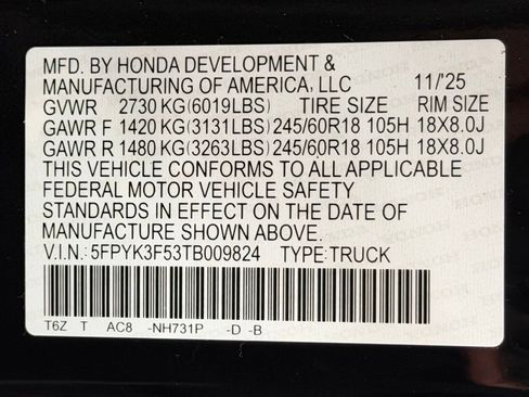 New 2026 Honda Ridgeline RTL image 22