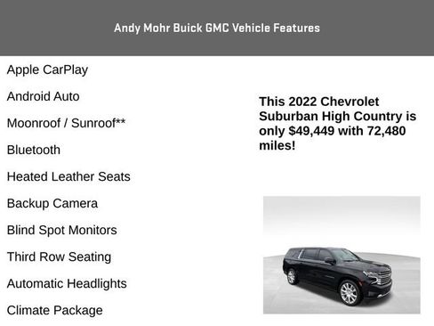 Used 2022 Chevrolet Suburban High Country AWD/4WD image 4