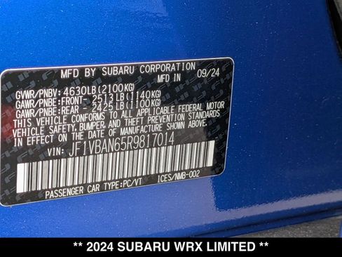 Used 2024 Subaru WRX Limited AWD/4WD image 27