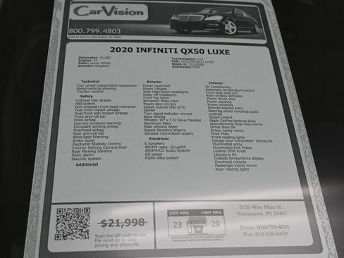 Used 2020 INFINITI QX50 Luxe w/ Navigation Package image 40