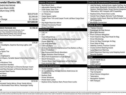 Used 2024 Hyundai Elantra SEL w/ Convenience Package image 27