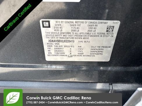 Certified 2018 Chevrolet Equinox LT AWD/4WD image 39