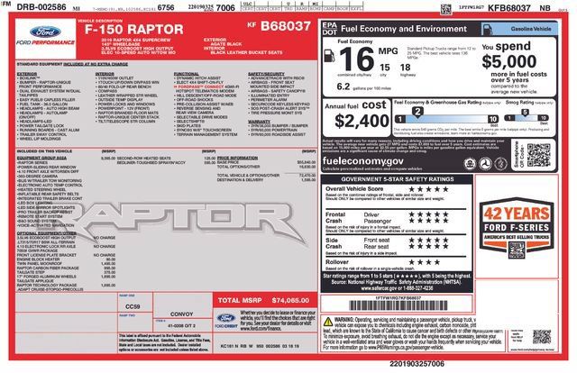Used 2019 Ford F150 Raptor w/ Equipment Group 802A Luxury AWD/4WD image 12