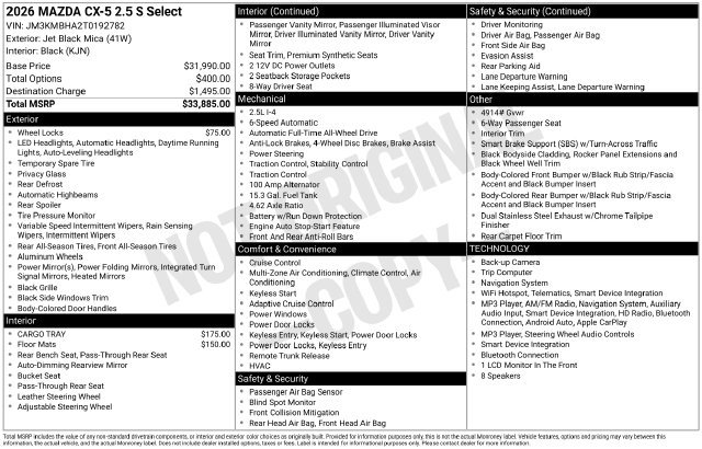 New 2026 MAZDA CX-5 Select AWD/4WD image 4