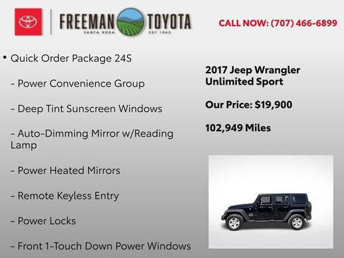 Used 2017 Jeep Wrangler Unlimited Sport w/ Quick Order Package 24S AWD/4WD image 5