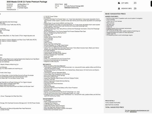 Certified 2025 MAZDA CX-50 AWD 2.5 Turbo w/ Cargo Package image 34