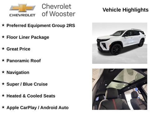 New 2026 Chevrolet Traverse RS w/ LPO, Floor Liner Package AWD/4WD image 2