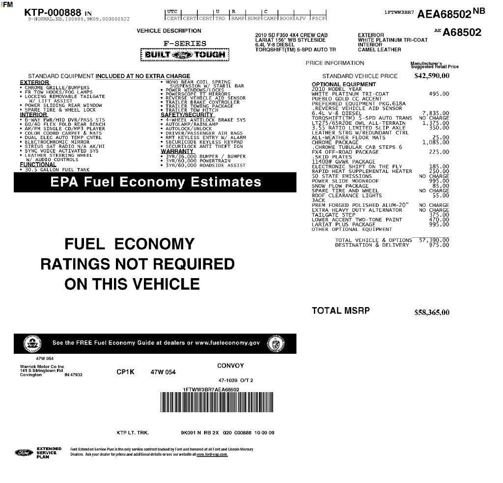 Used 2010 Ford F350 Lariat AWD/4WD image 3