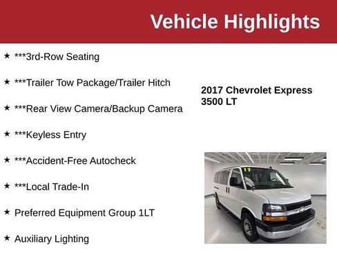 Used 2017 Chevrolet Express 3500 LT w/ LT Preferred Equipment Group RWD image 10