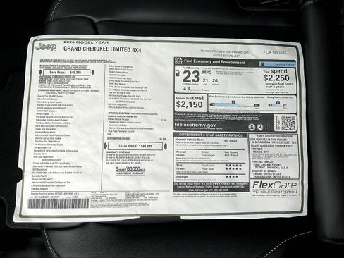 New 2026 Jeep Grand Cherokee Limited w/ Limited Altitude Package AWD/4WD image 14