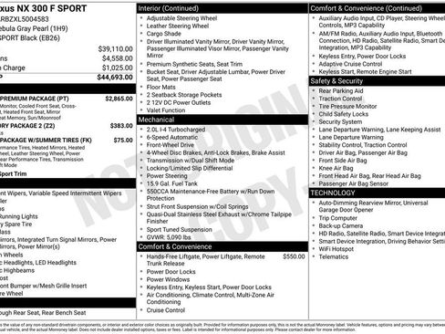 Used 2020 Lexus NX 300 F Sport w/ F Sport Premium Package image 5