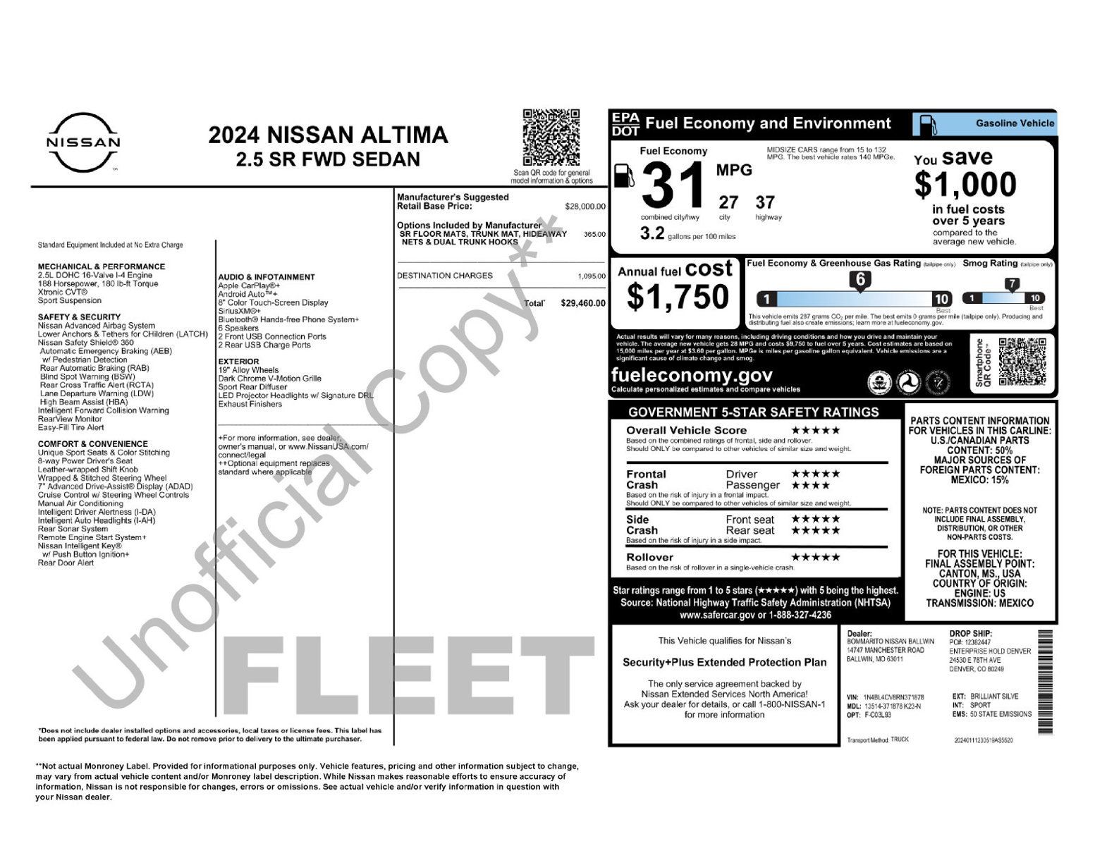 Used 2024 Nissan Altima 2.5 SR FWD image 31