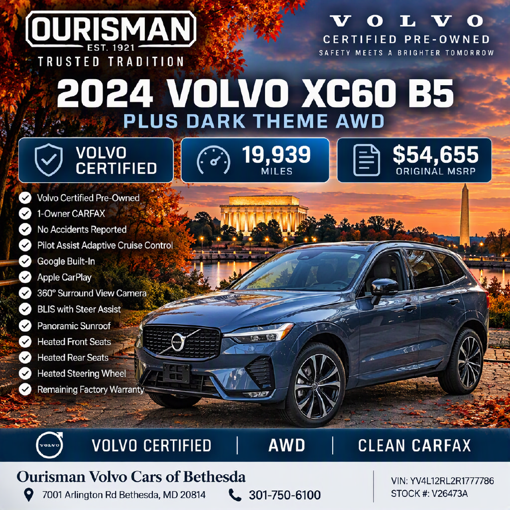 Used 2024 Volvo XC60 B5 Plus w/ Protection Package Premier AWD/4WD image 2