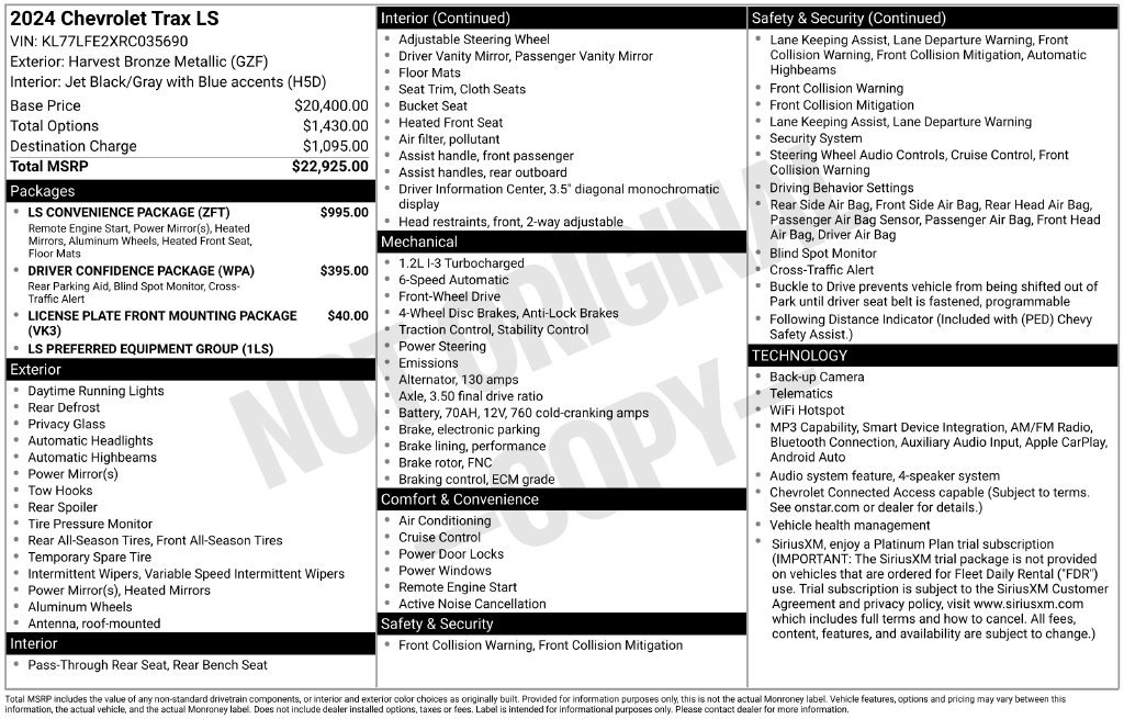 Used 2024 Chevrolet Trax LS w/ LS Convenience Package FWD image 29