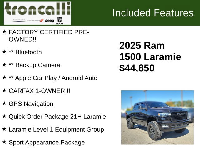 Certified 2025 RAM 1500 Laramie w/ Sport Appearance Package AWD/4WD image 5