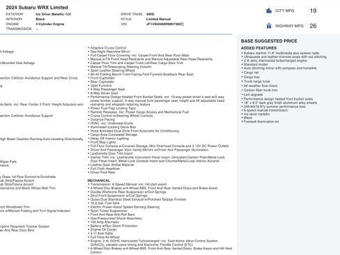 Used 2024 Subaru WRX Limited image 5