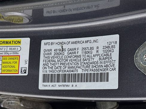 Certified 2019 Honda Accord EX-L image 27