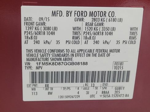 Used 2016 Ford Explorer XLT w/ Equipment Group 201A AWD/4WD image 33